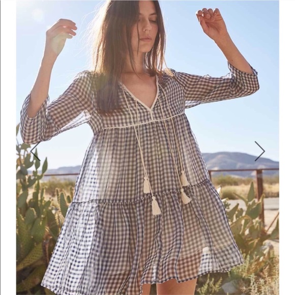 Christy Dawn Dresses & Skirts - Christy Dawn Phoenix Dress in Blue Plaid Silk,szS